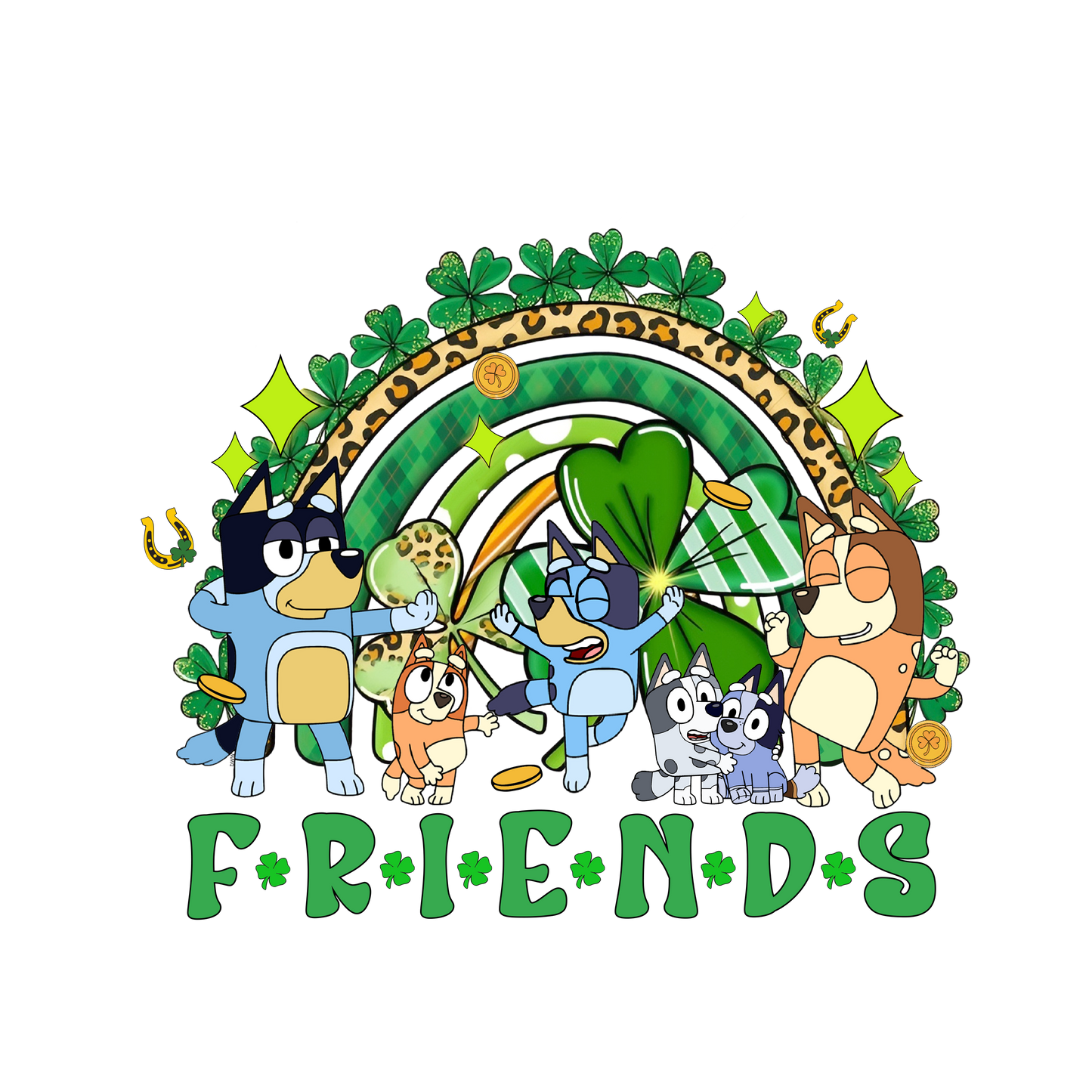 Friends Bluey dtf transfer
