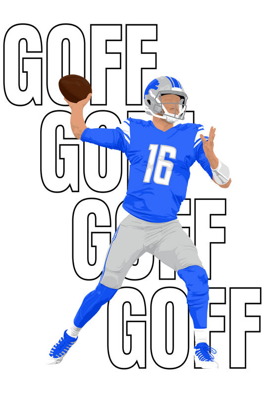 Detroit Goff dtf transfer