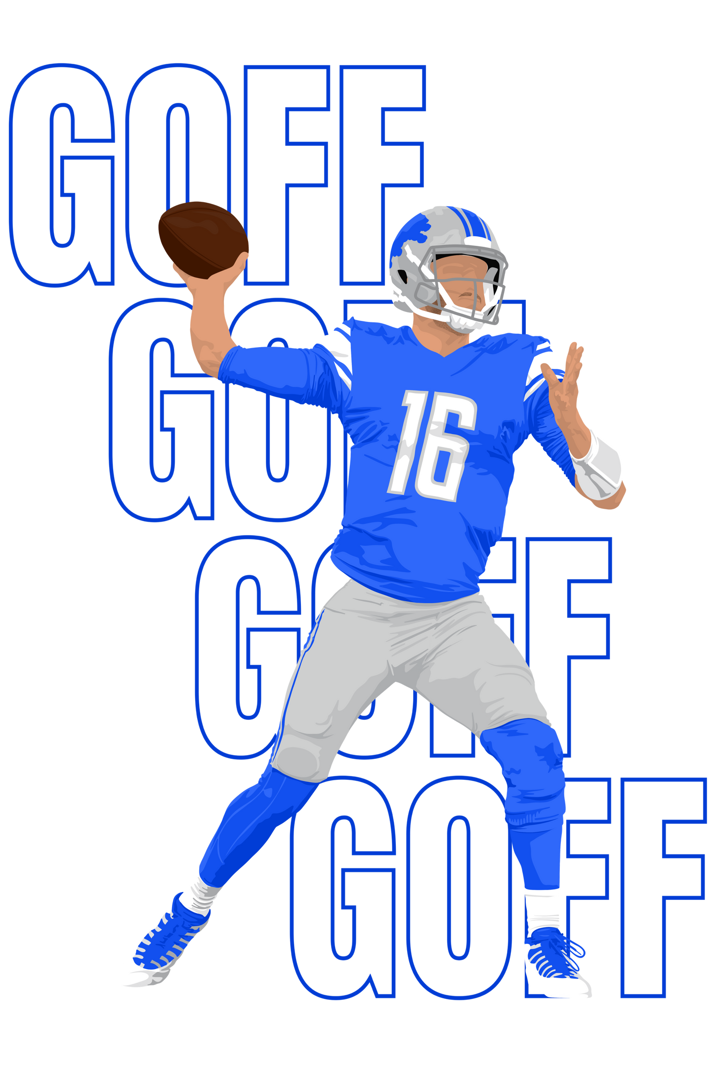 Detroit Goff dtf transfer