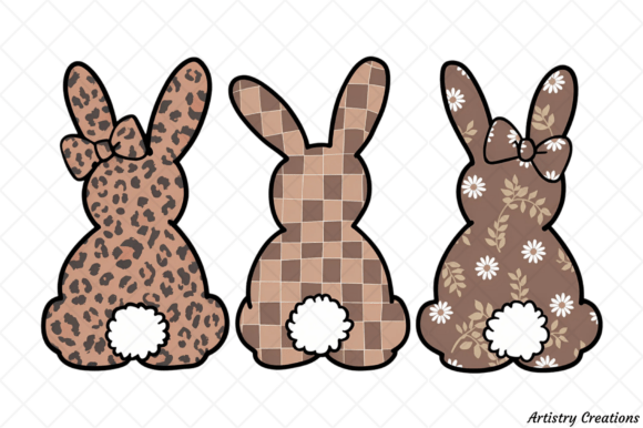 Girly Easter bunnies brown