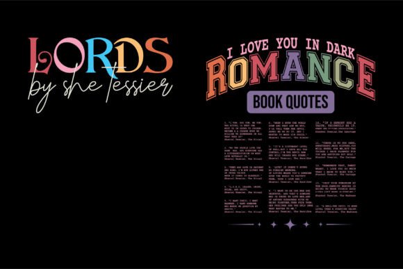 I love you in dark romance book quotes set - Hur&Co.