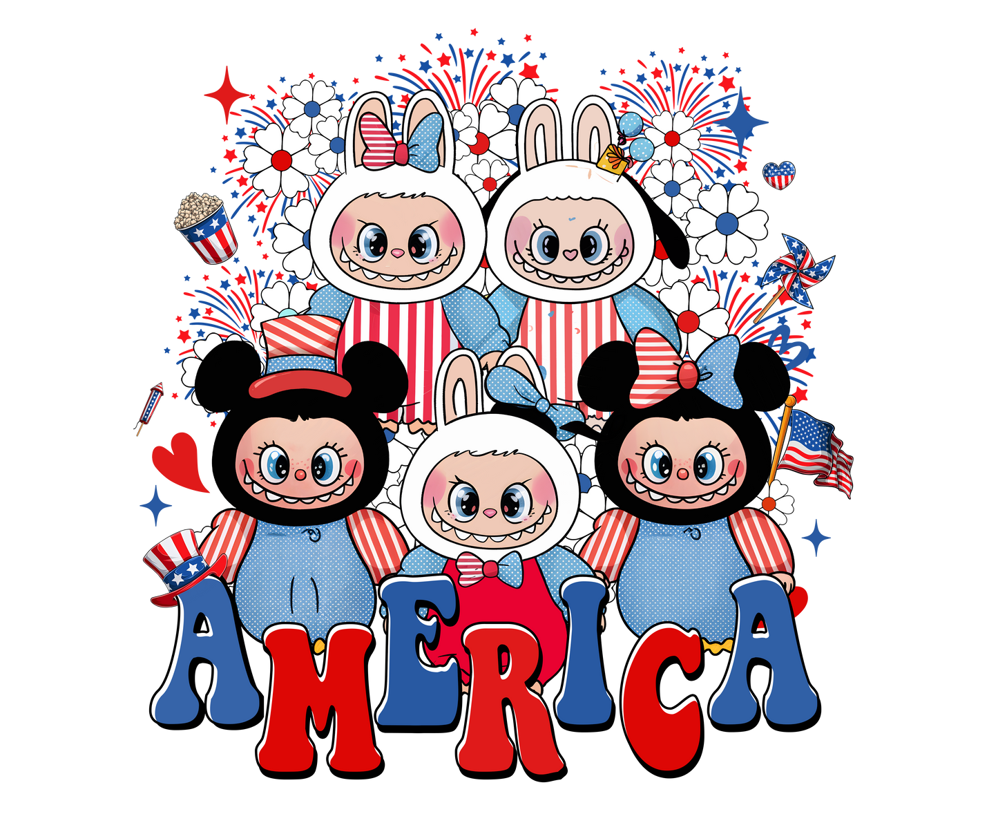America Labubu red white & blue