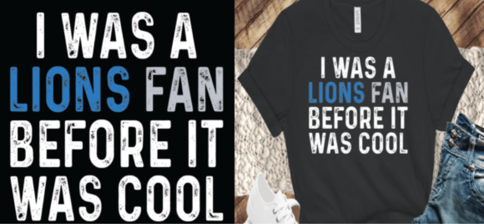 White, I was a Lions fan dtf transfer - Hur&Co.