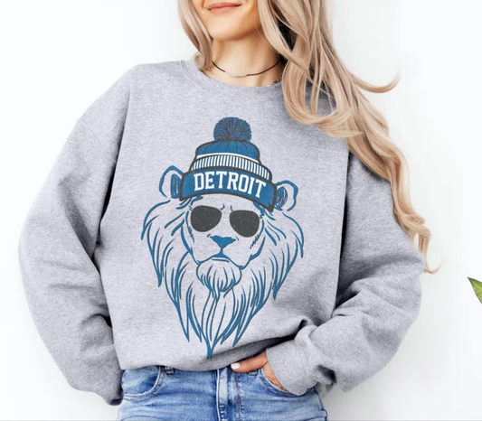 Lions snow hat dtf transfer