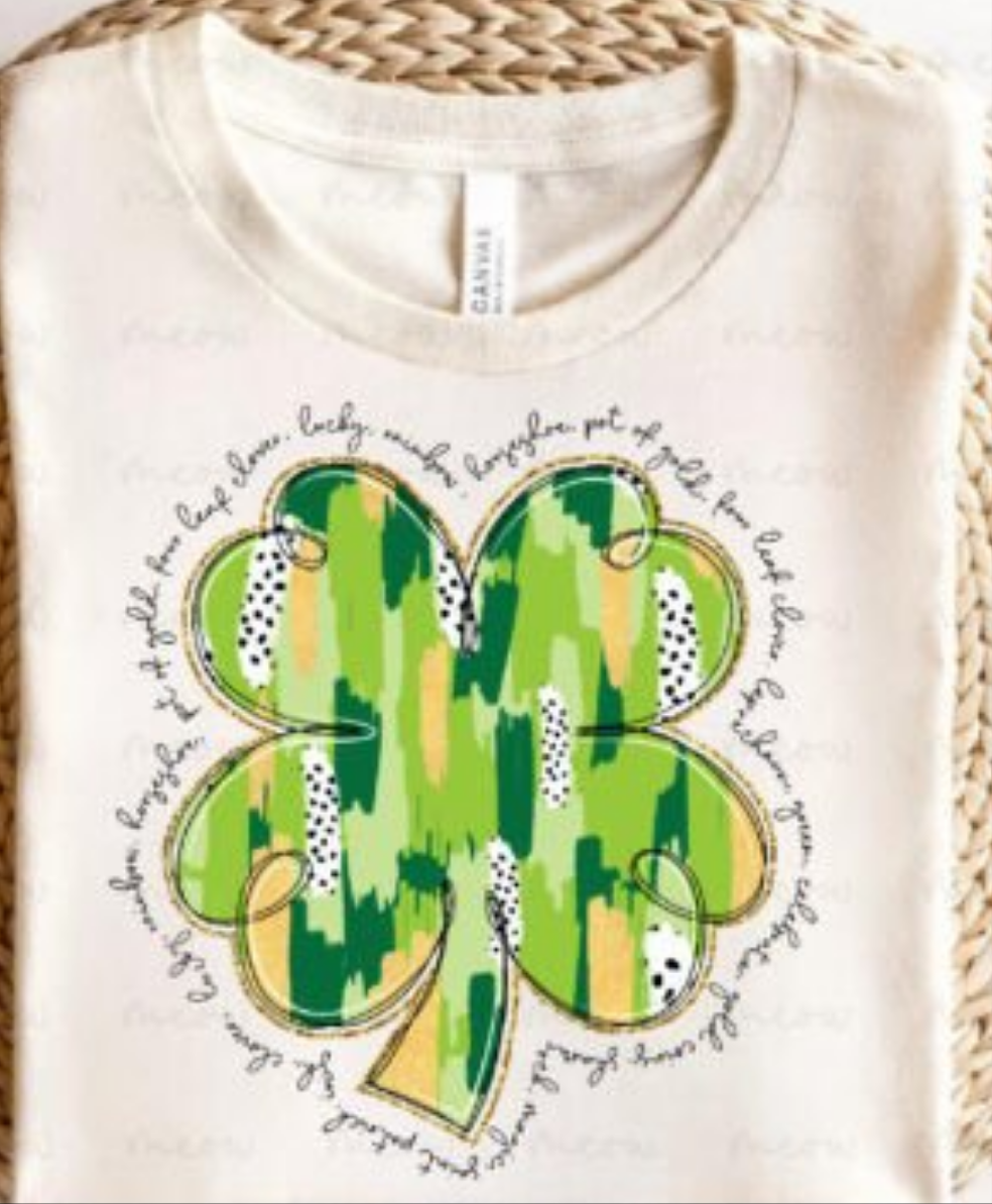 Clover watercolor pot of gold