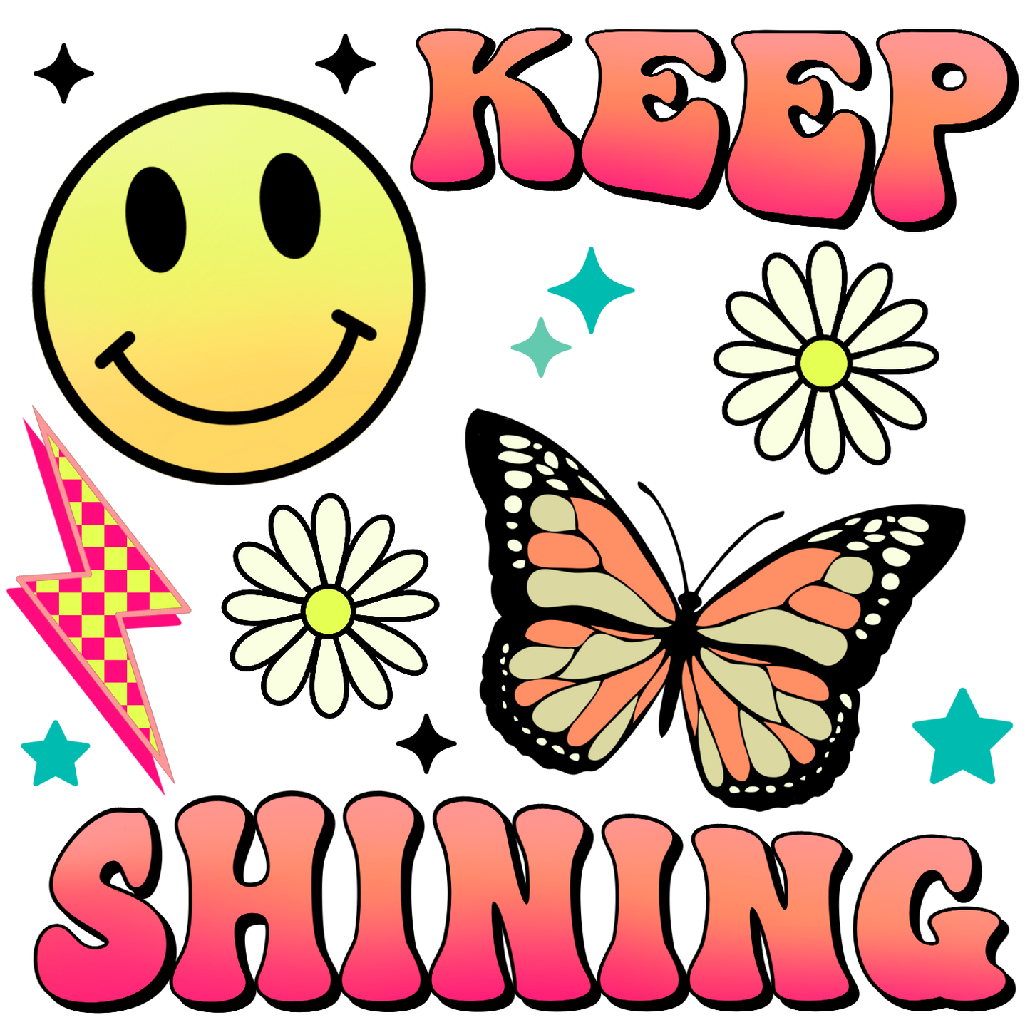 Keep shining set trop color dtf transfer