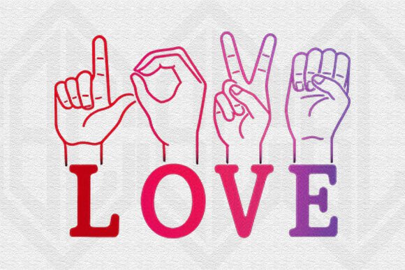 Sign language LOVE 💕 🎀♥️dtf transfer