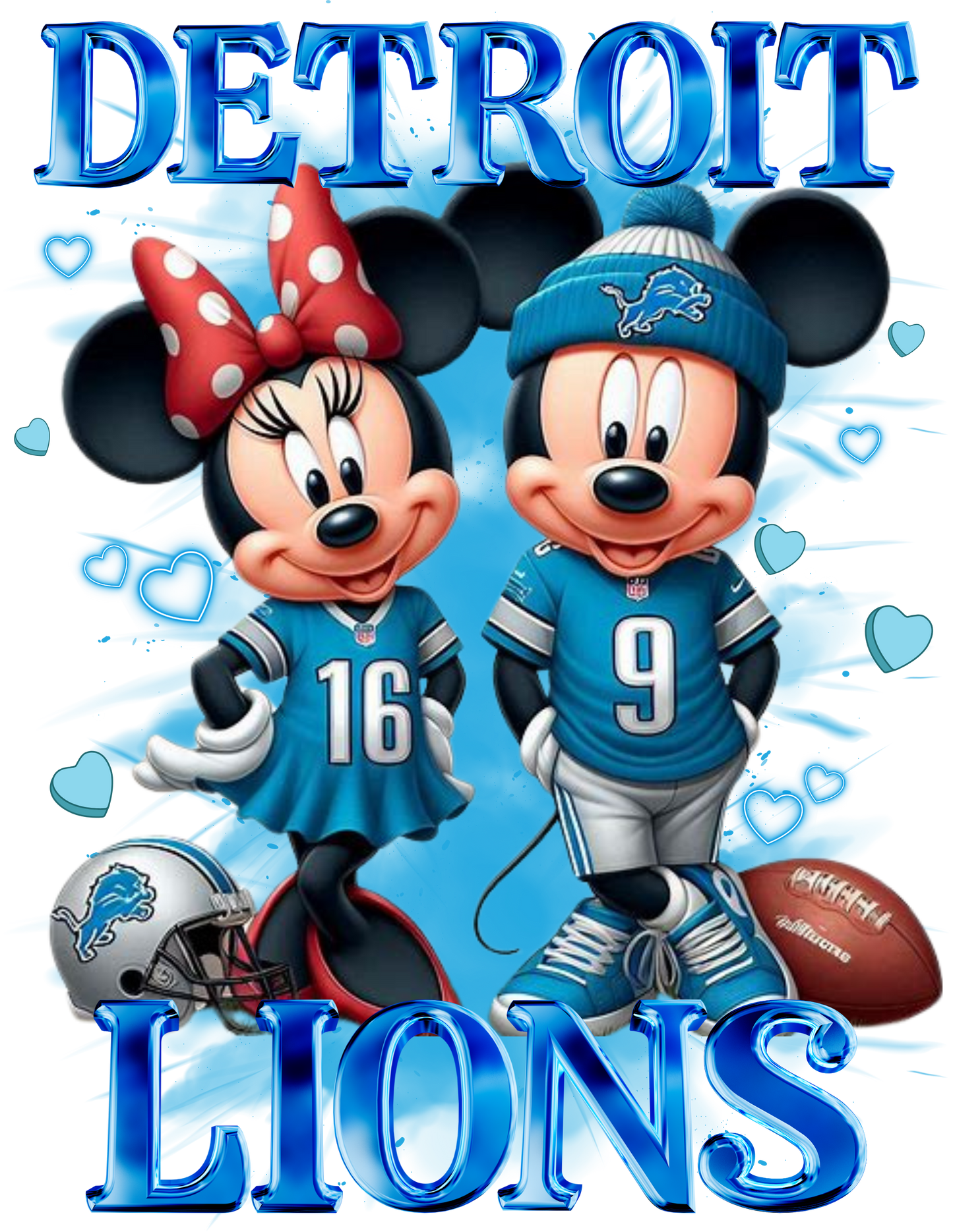 Minnie Mickey Detroit Lions
