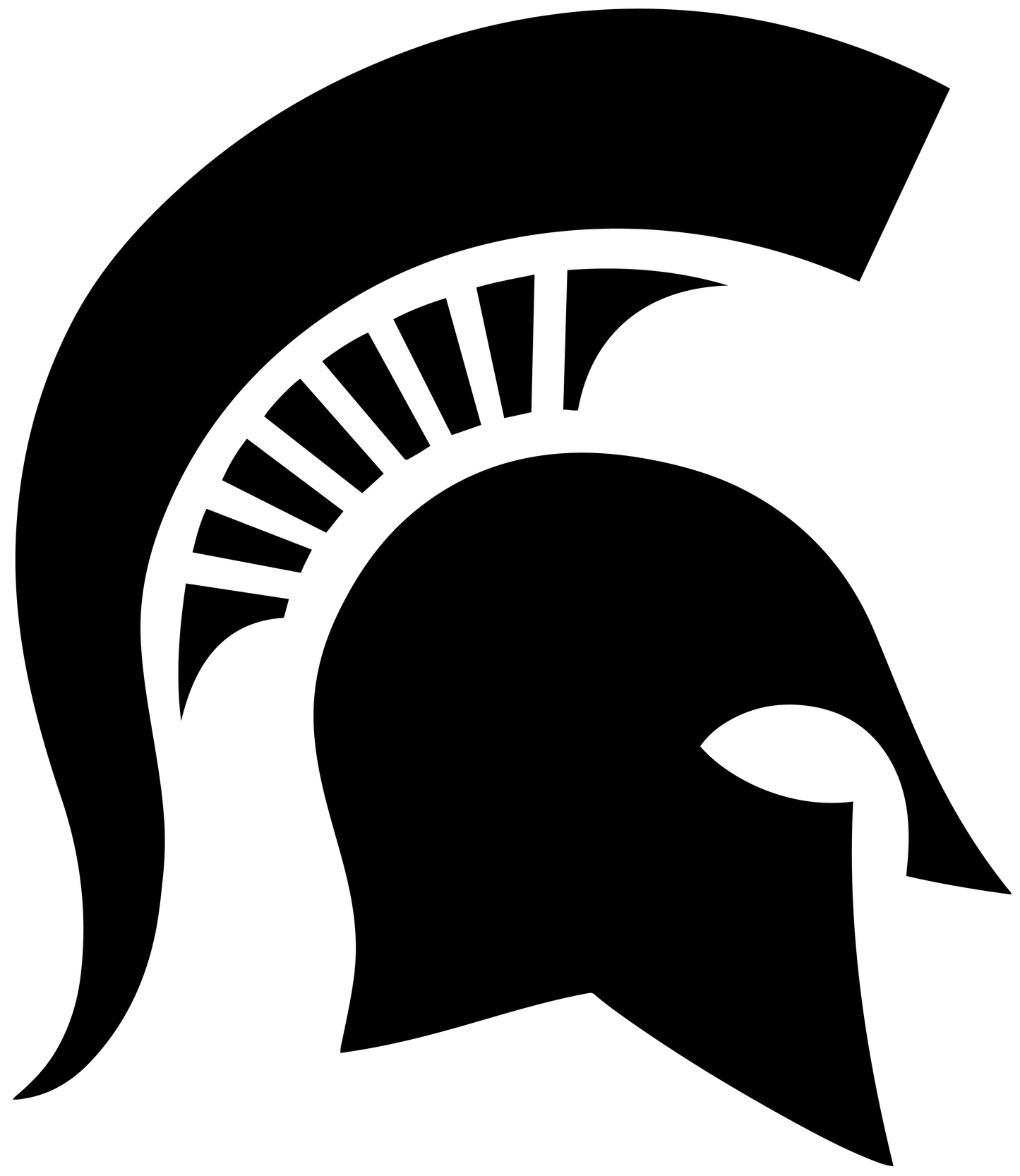 Black Spartan helmet Dtf transfer