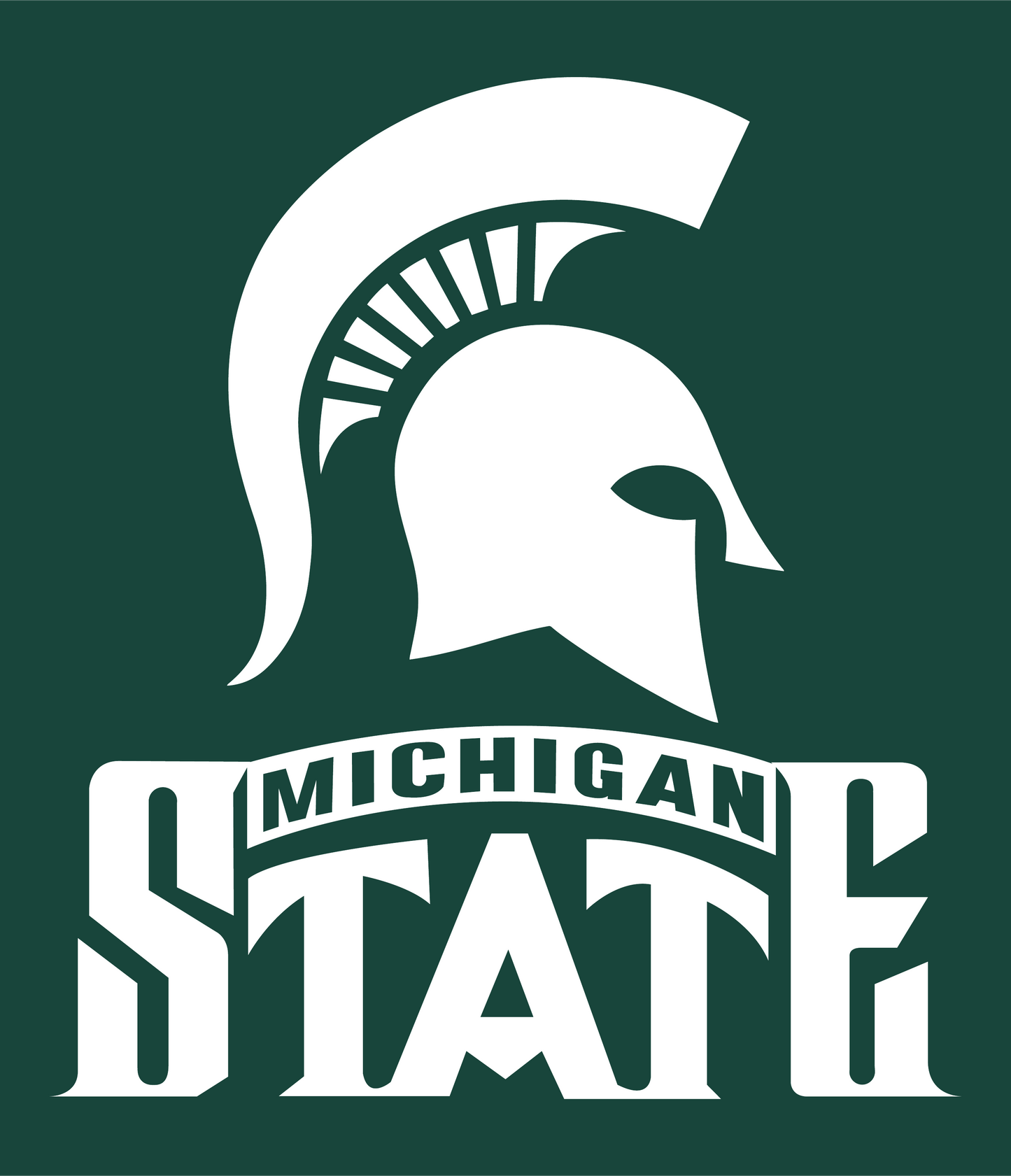 White Michigan State - NO GREEN BACKGROUND - dtf transfer - Hur&Co.