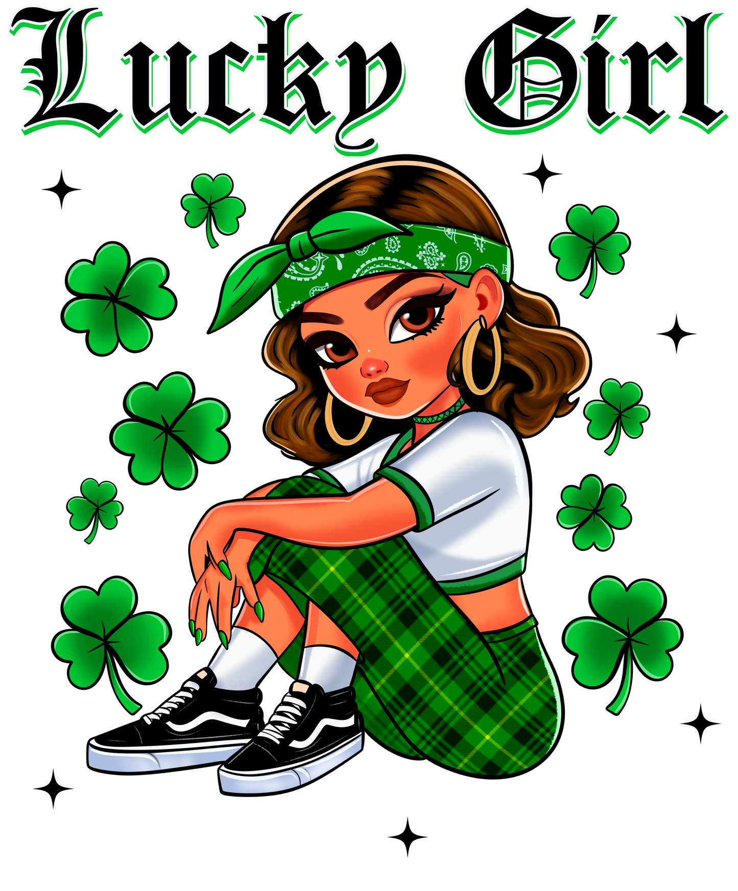 Lucky girl st p dtf transfer