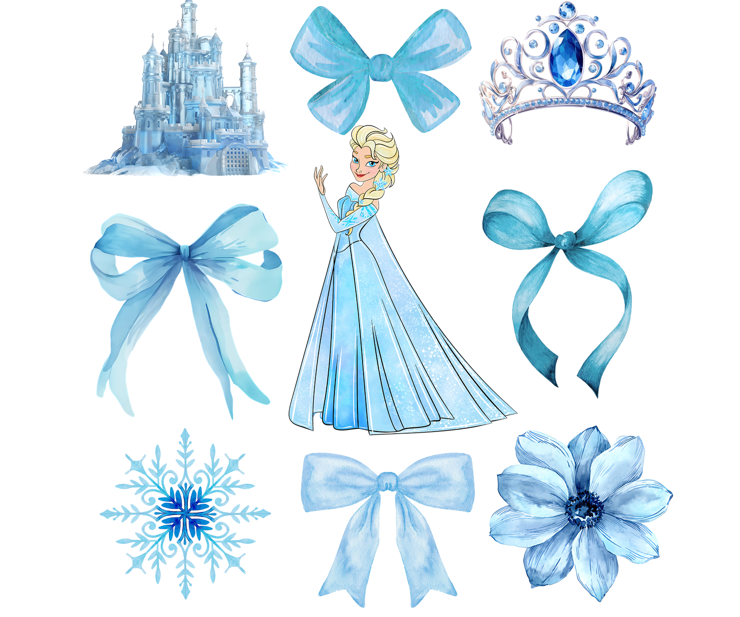 Elsa coquette blue bow