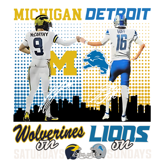 Michigan & Lions Dtf transfer