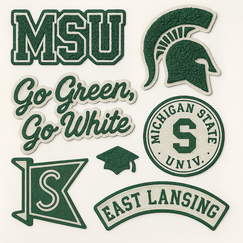 MSU faux Chenille patches