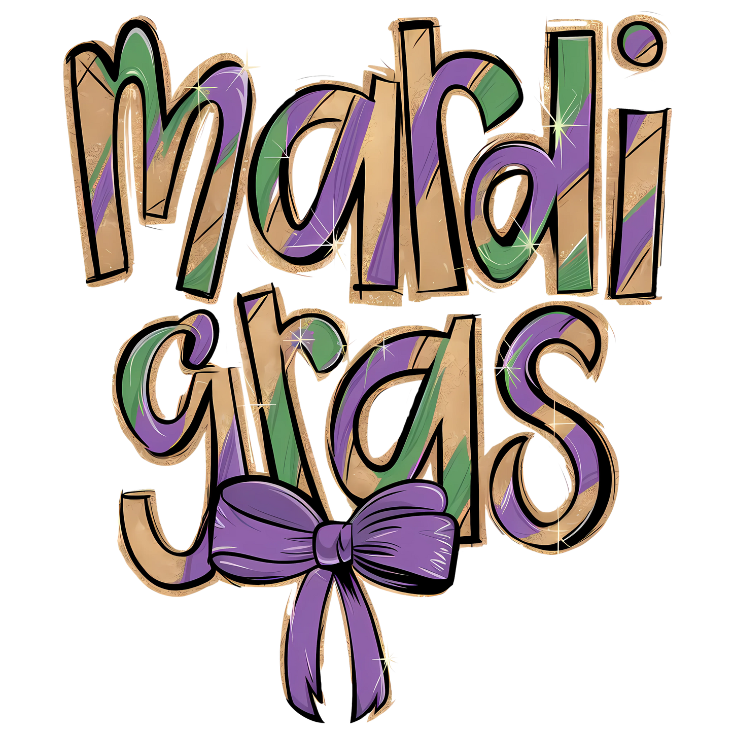 mardi gras coquette dtf transfer