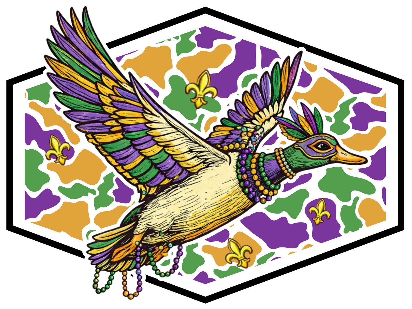 MARDI GRAS MALLARD DUCK DTF transfer