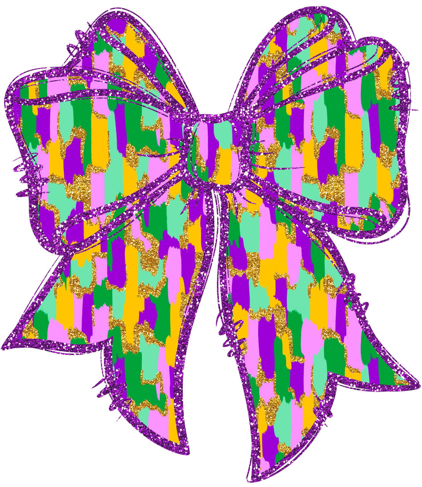 Coquette Mardi Gras bow dtf transfer