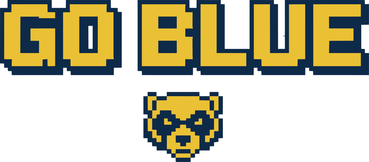 Go Blue pixels DTF TRANSFER