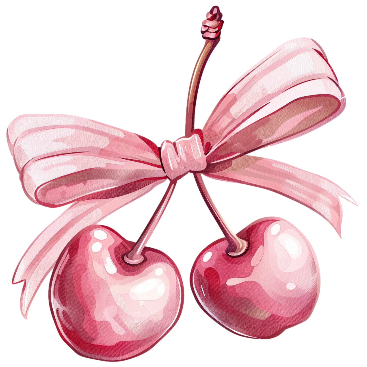 cherry bow dtf transfer