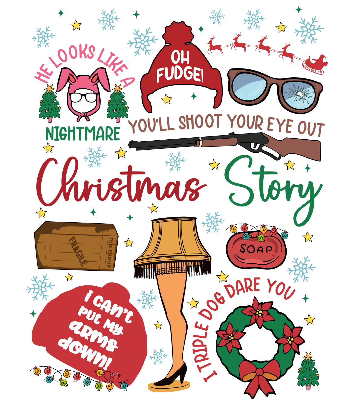 A Christmas Story mix up DTF Transfer