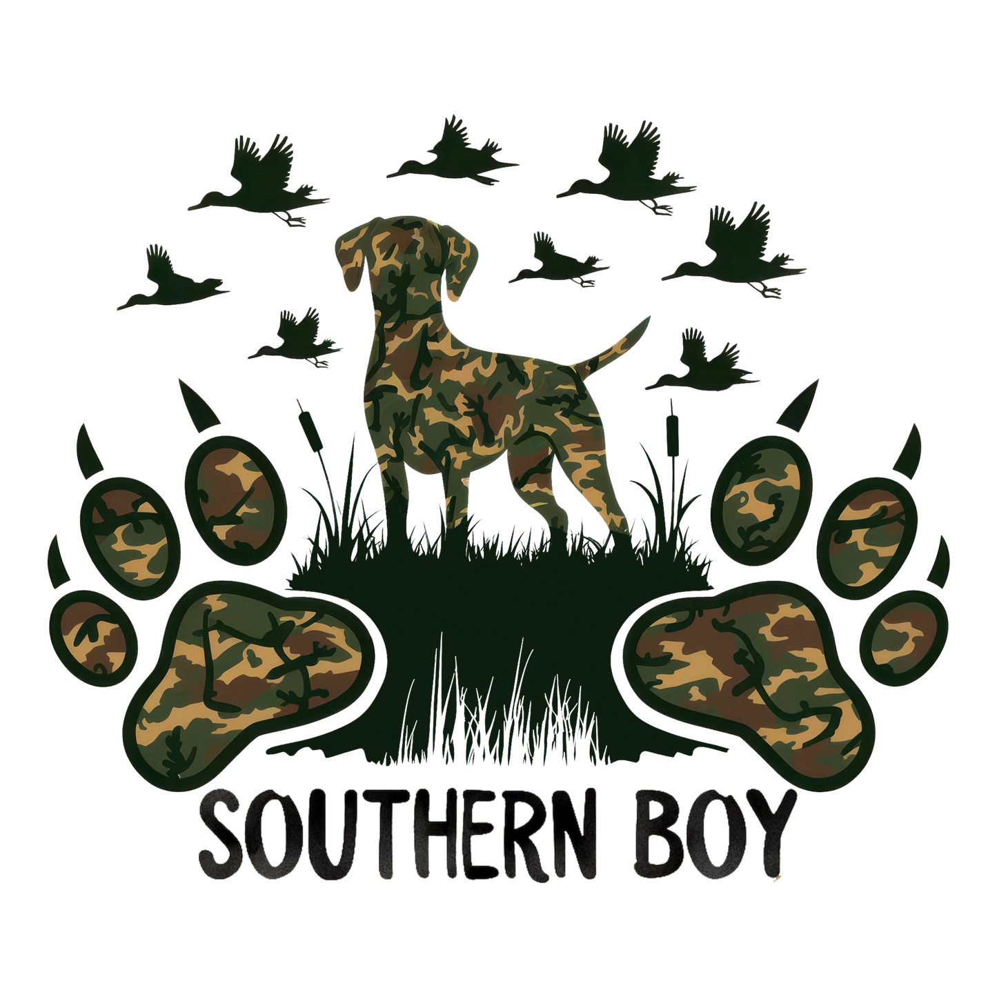 Camo Dog paws Dtf transfer