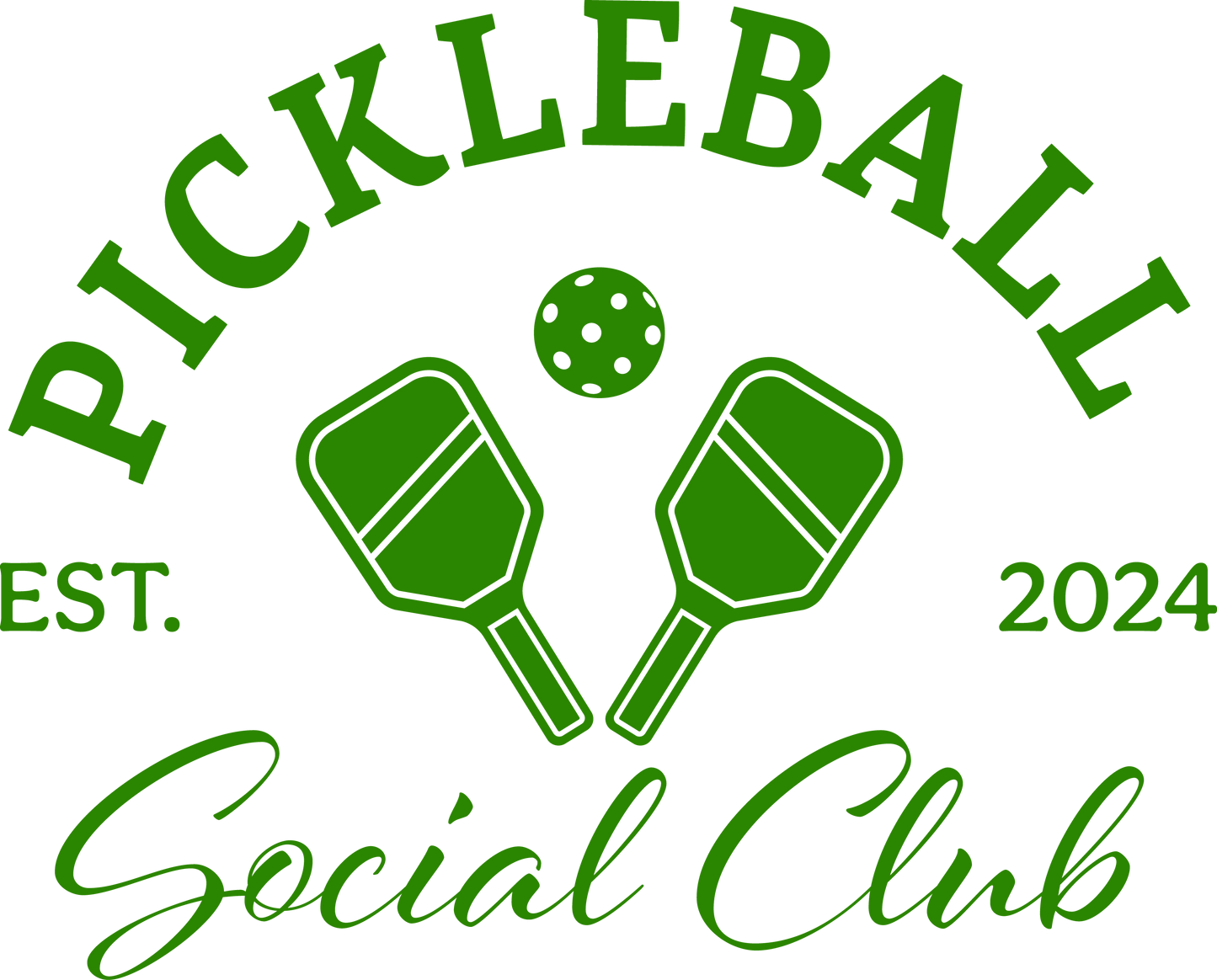 Pickleball Social club Green dtf transfer