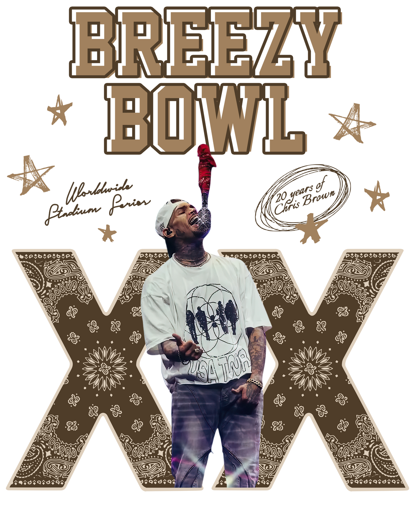 Chris Brown Breezy XX bandana brown