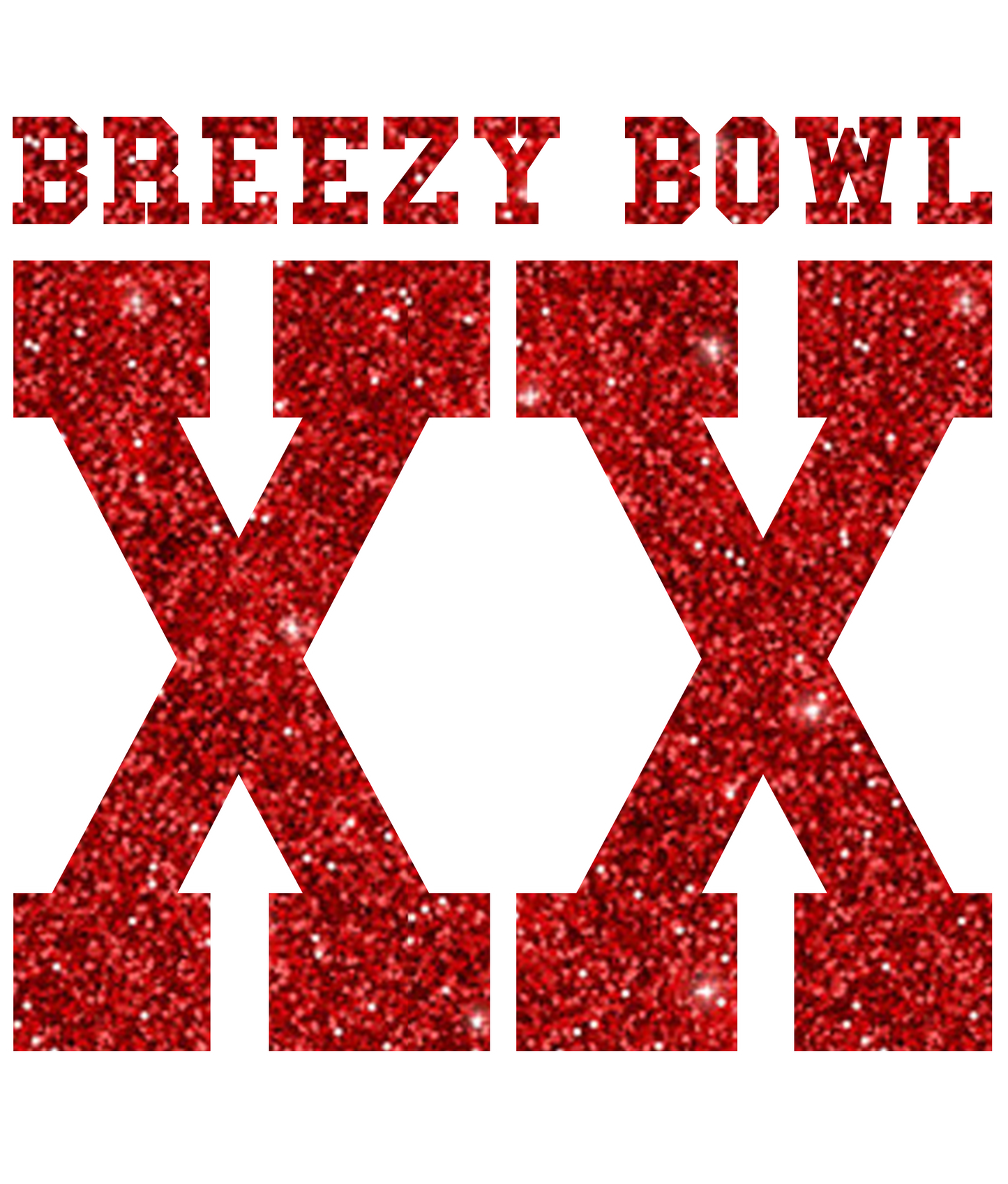 Breezy Bowl XX red faux glitter (back)