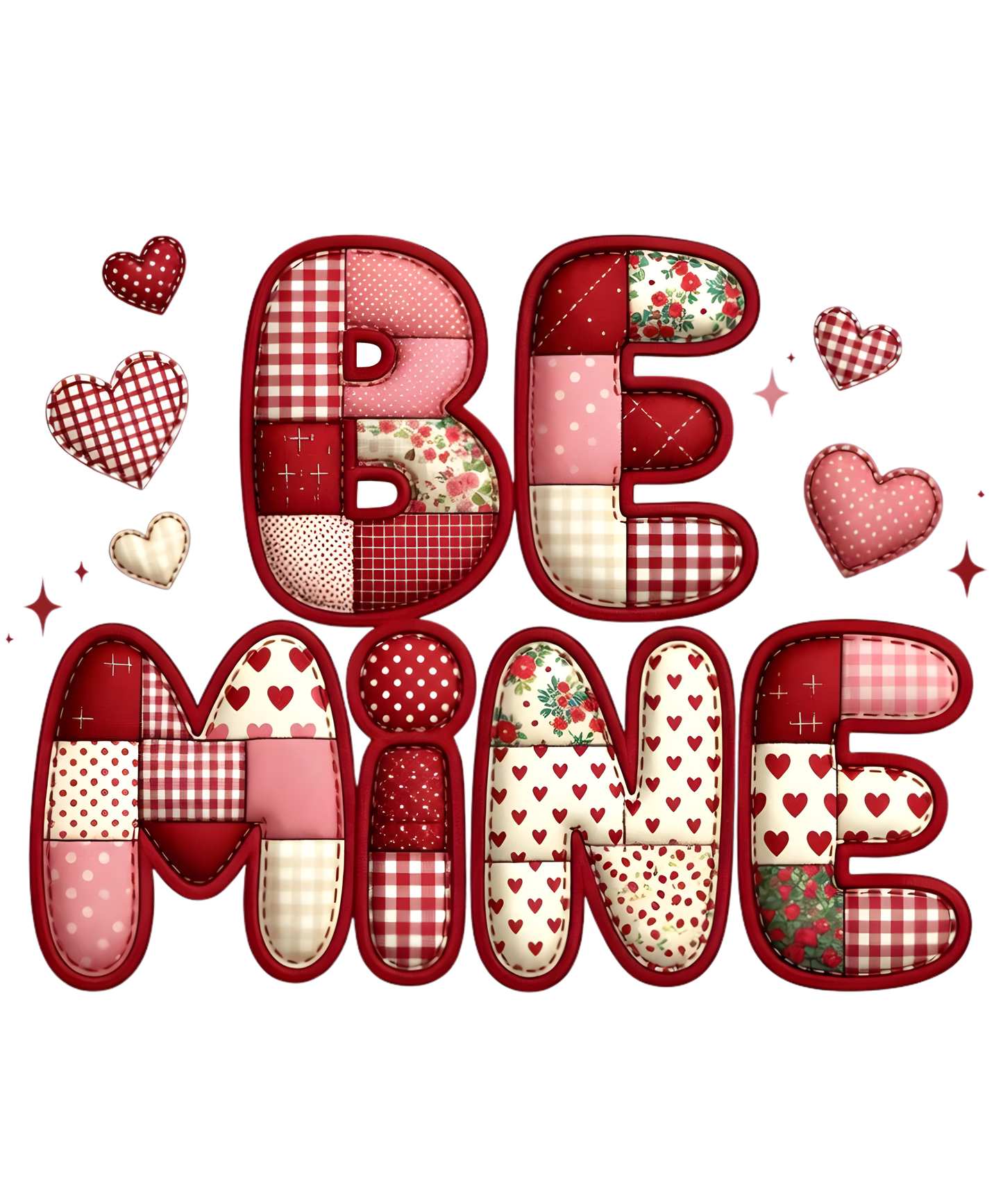 DTF TRANSFER BE MINE FAUX 3D