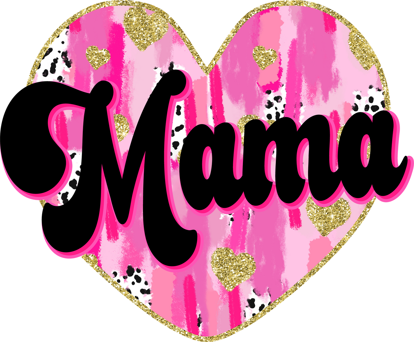 Brushstroke Mama heart dtf transfer