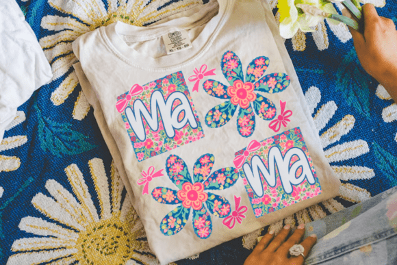 Colorful Preppy Flowers Ma Ma