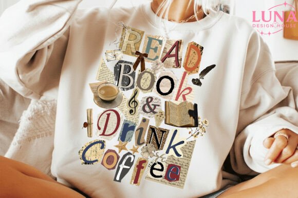Read book & drink coffee dtf transfer
