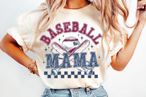 Retro fade baseball mama