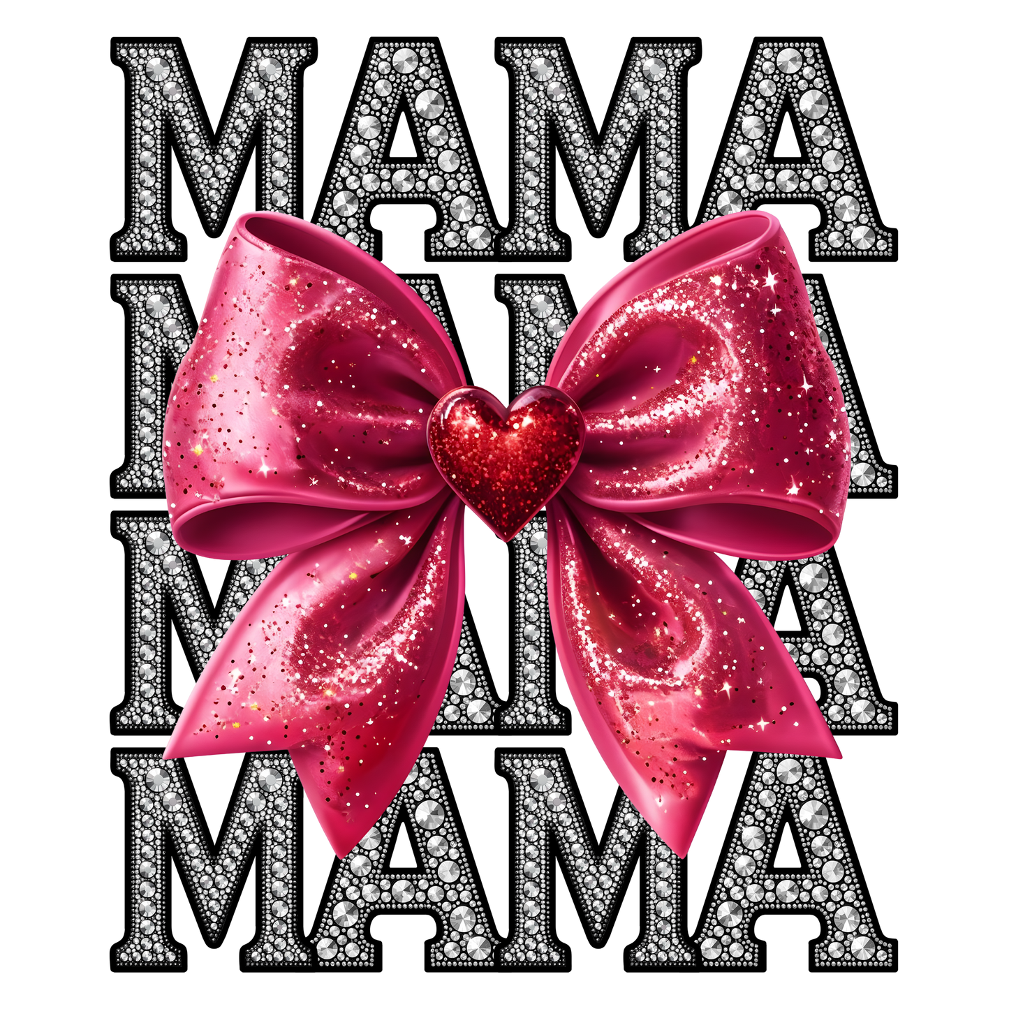 mama pink bow vd dtf transfer