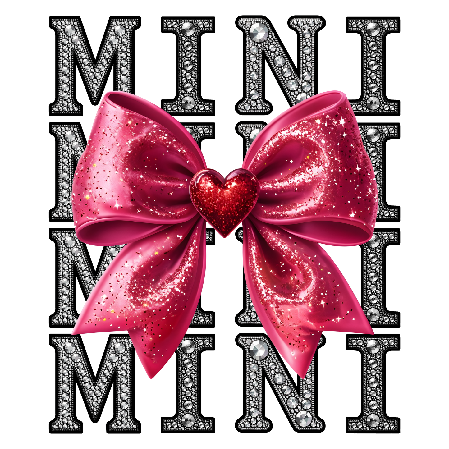 mini bow pink vd dtf transfer