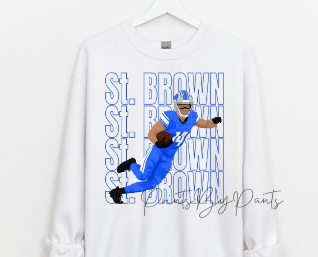 Detroit St Brown Blue dtf transfer
