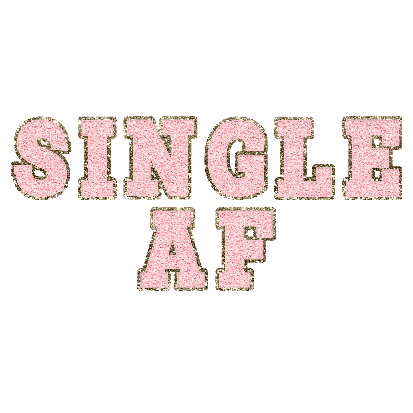 Faux chenille Single AF pink dtf transfer