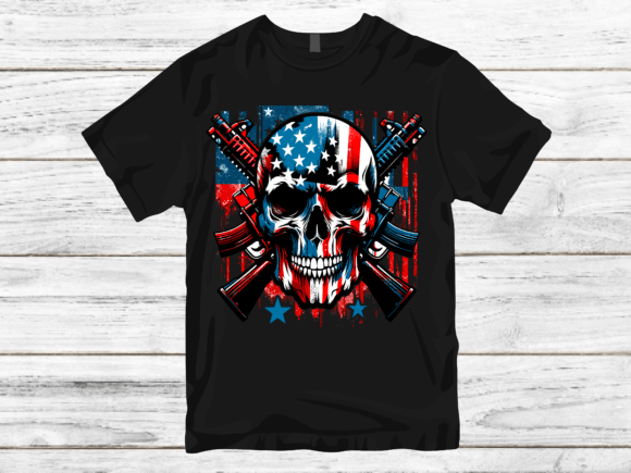 Skull with flags