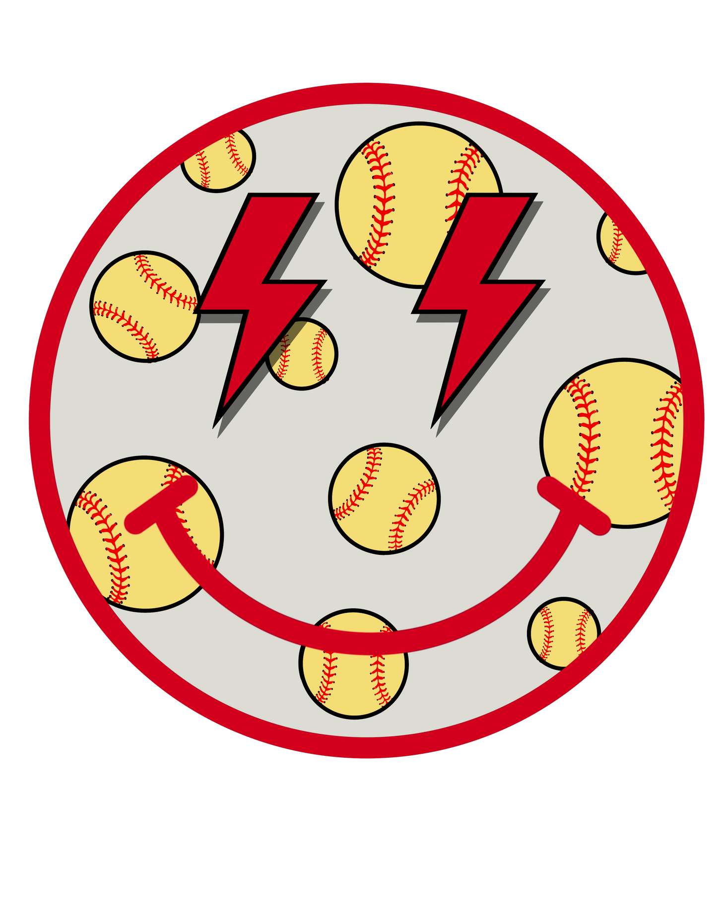 softball smile dtf transfer - Hur&Co.