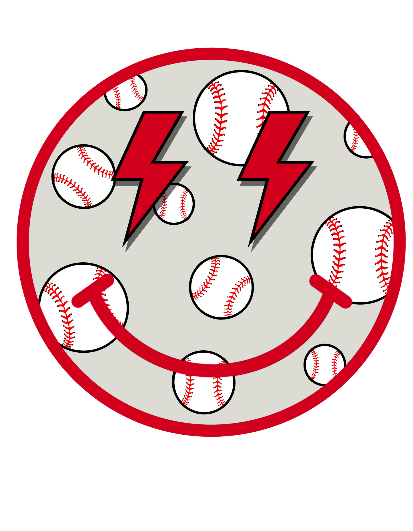 softball smile dtf transfer - Hur&Co.