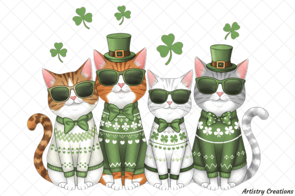 St pats cats dtf transfer