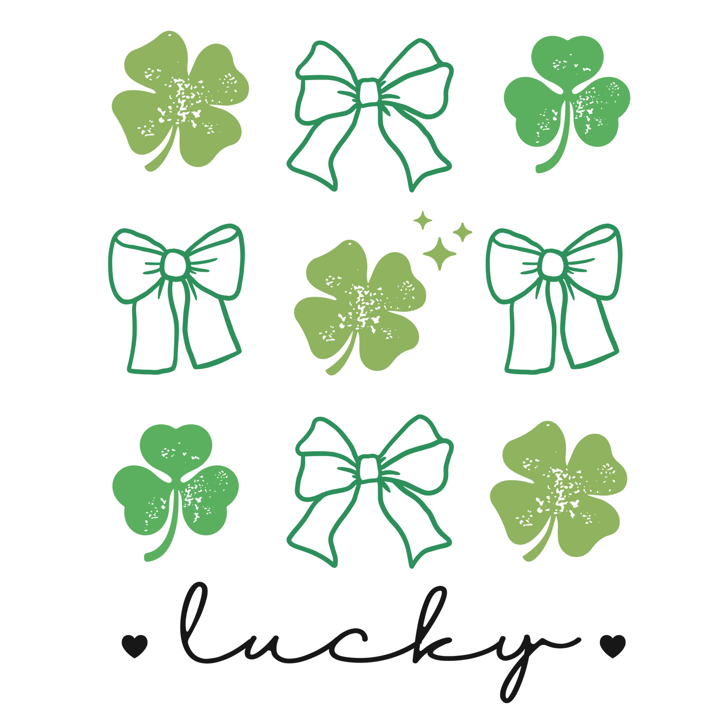 bows and clover dtf transfer