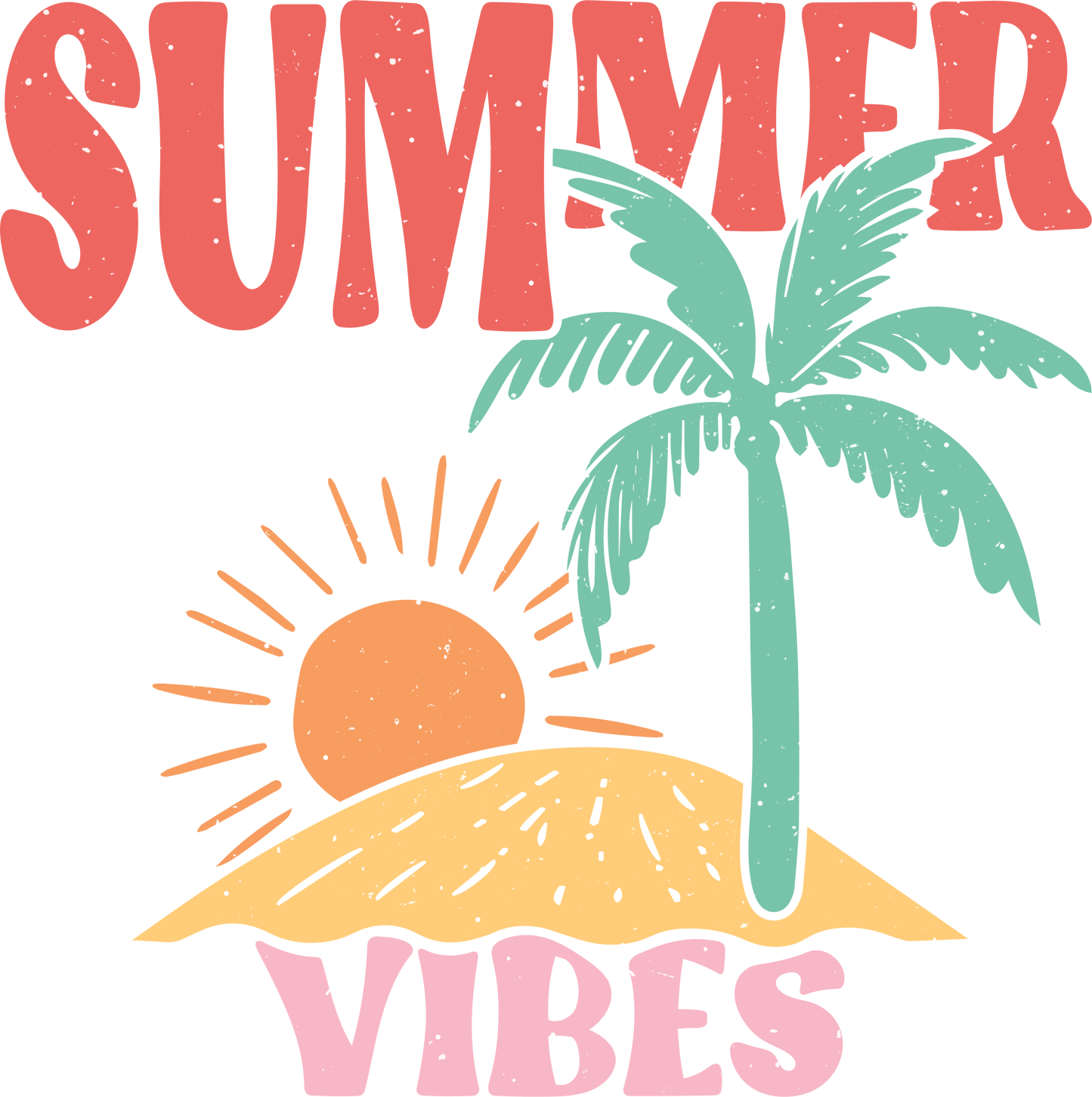 Distressed summer vibes dtf transfer