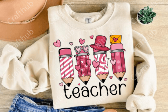 Teacher pencils vd dtf transfer - Hur&Co.
