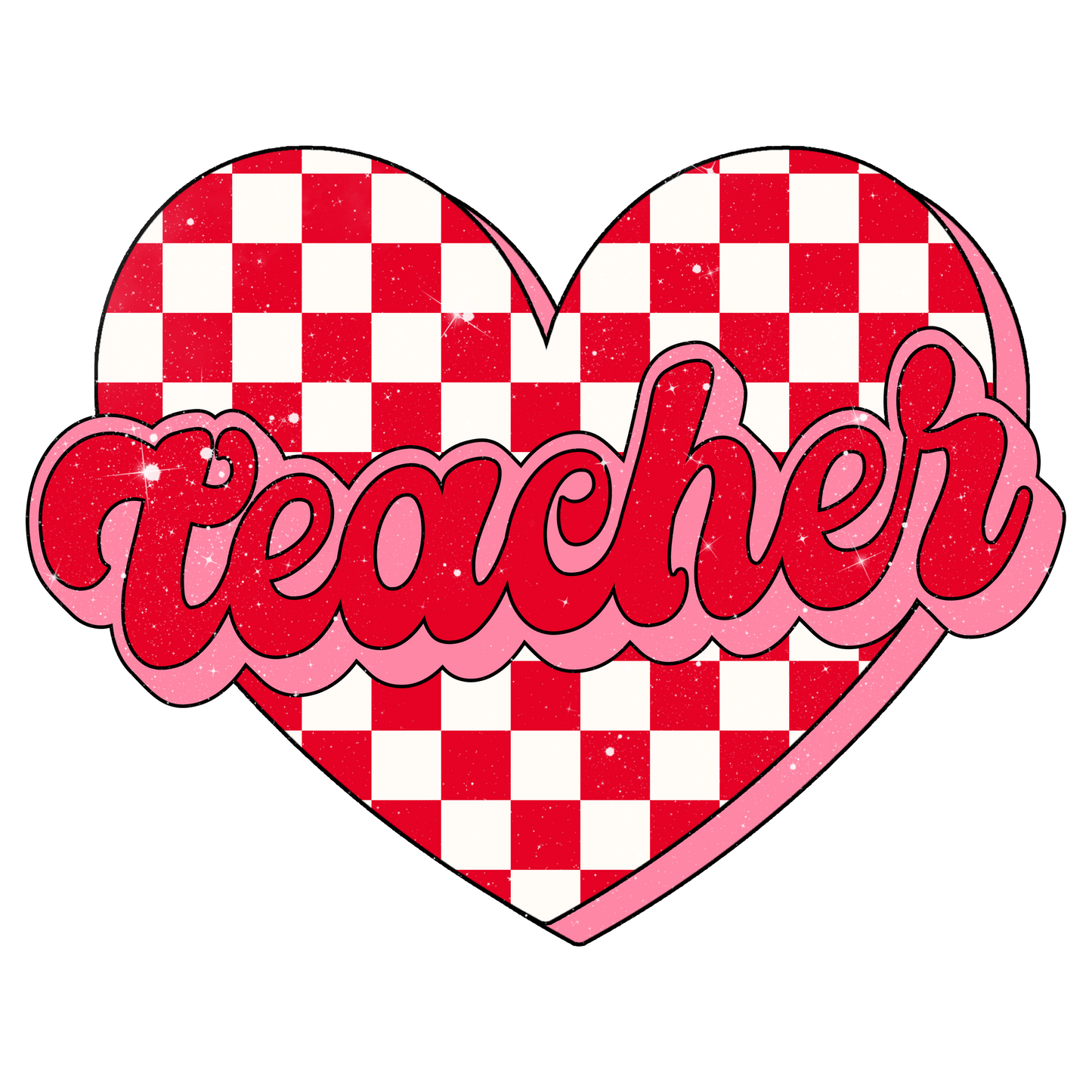 teacher grunge dtf transfer