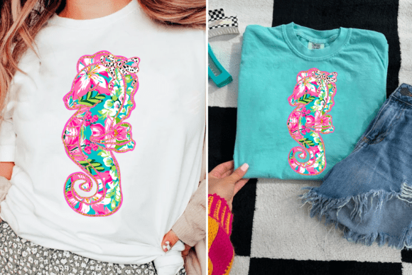 Tropical Floral Seahors e