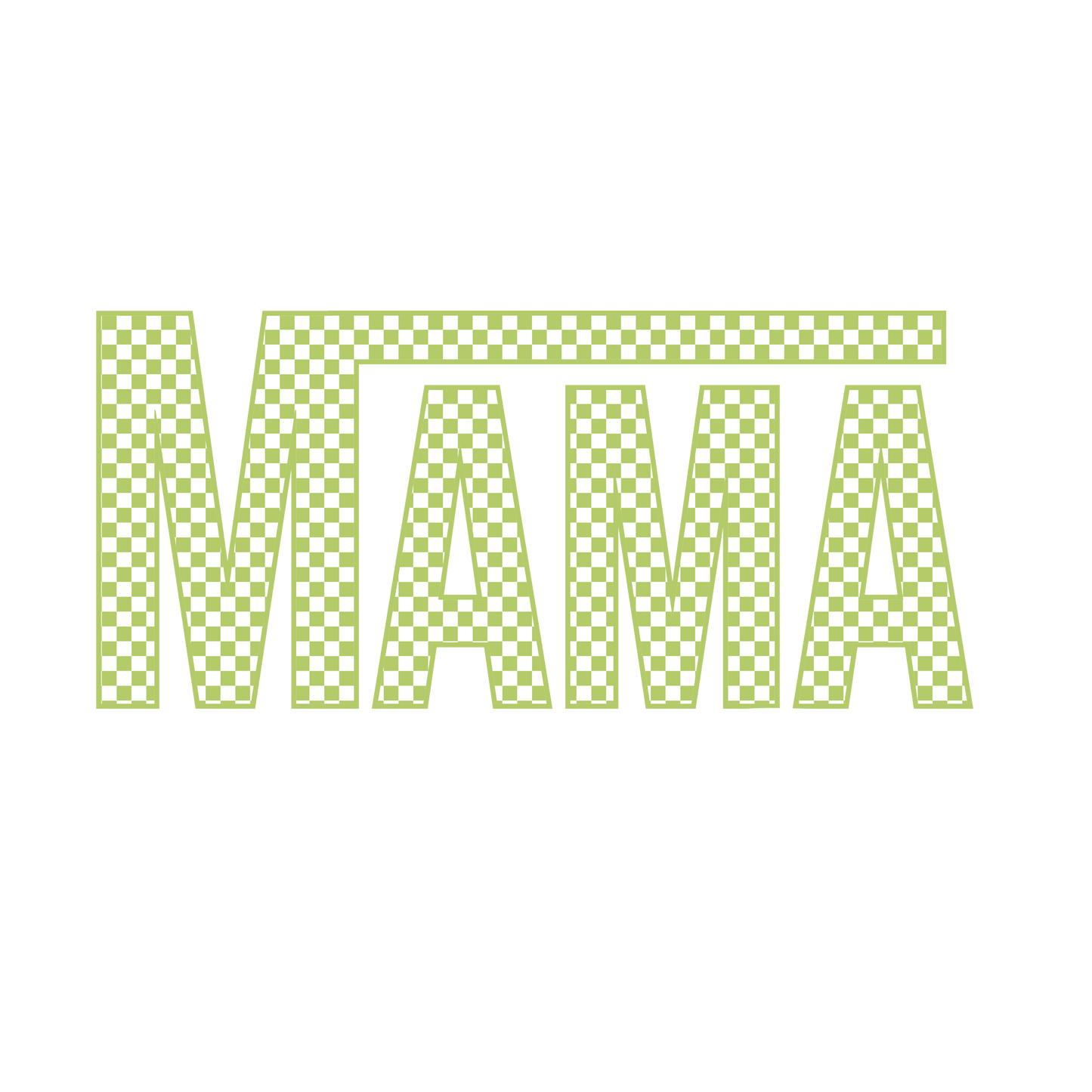 checkered light green mama dtf transfer