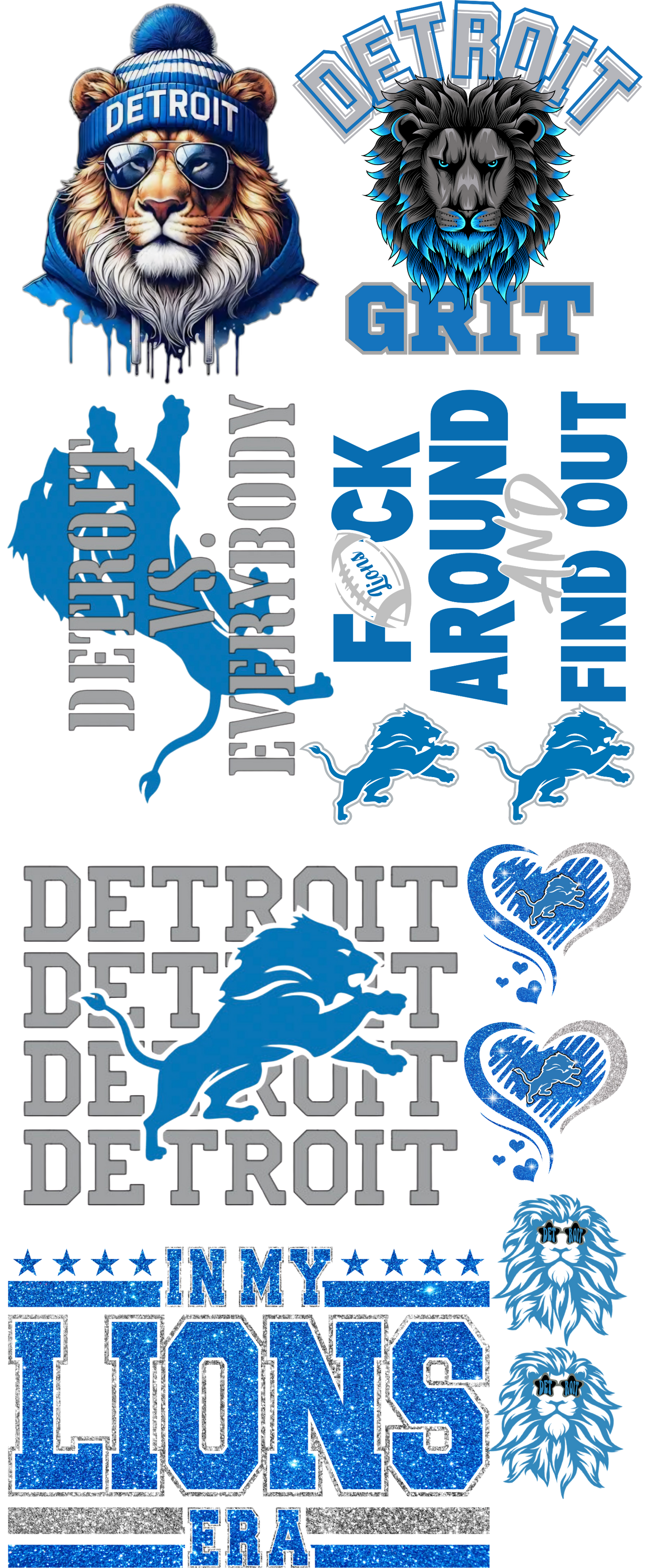 16x40 #3 Detroit Lions gang sheet