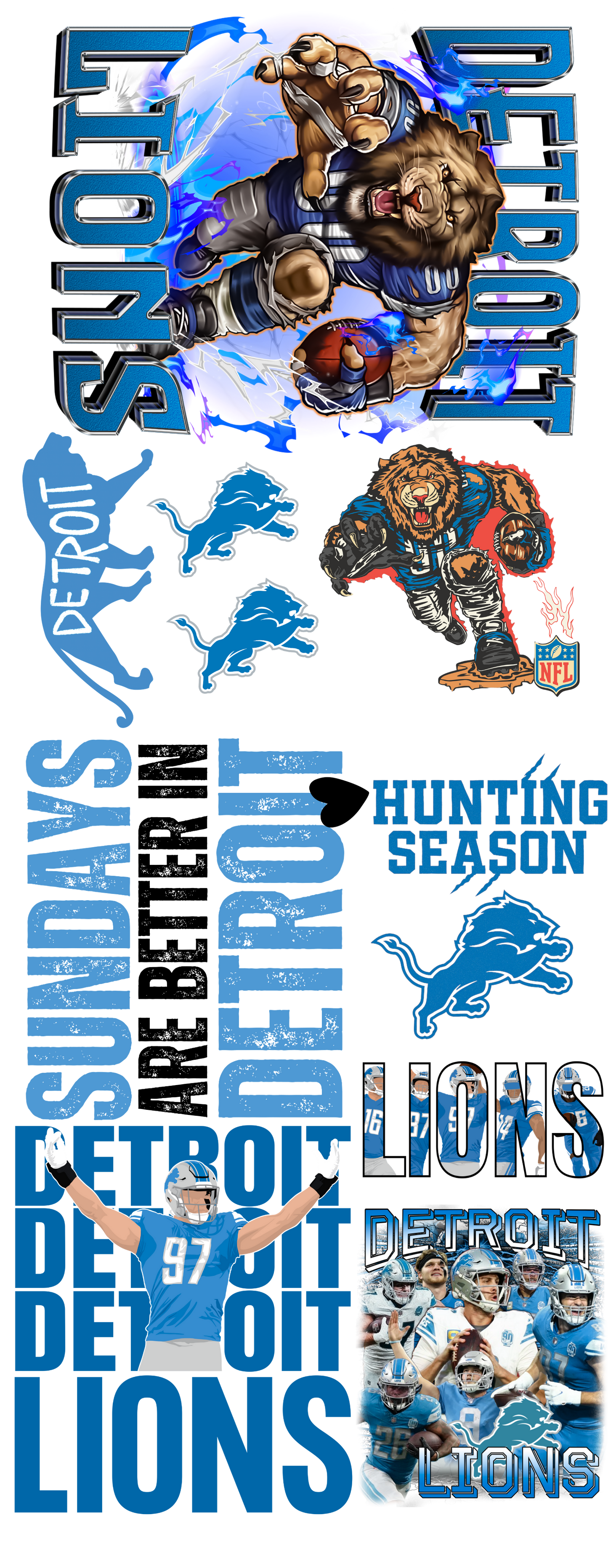 16x40 #2 Detroit Lions gang sheet