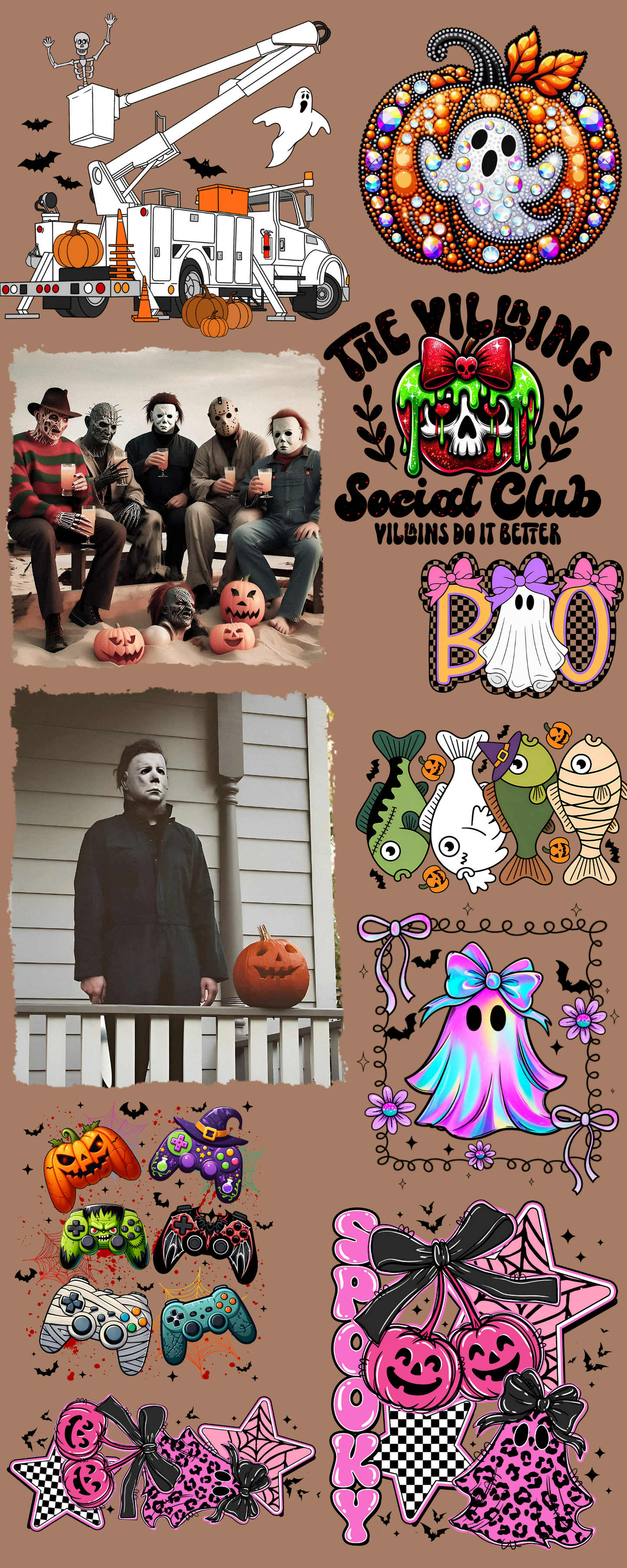 16x40 Pre made gang sheet #2 Halloween